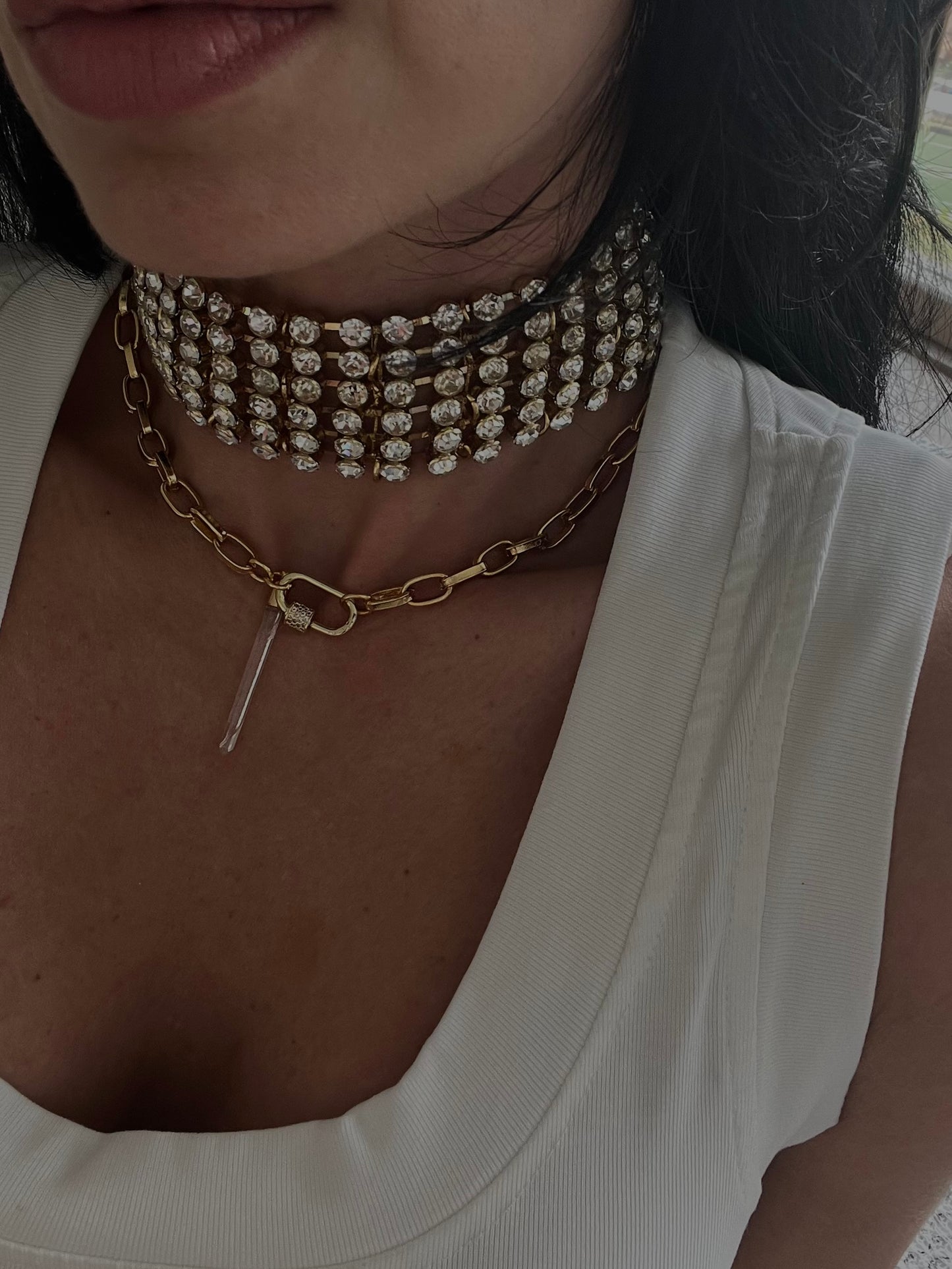 Choker brillante dorado
