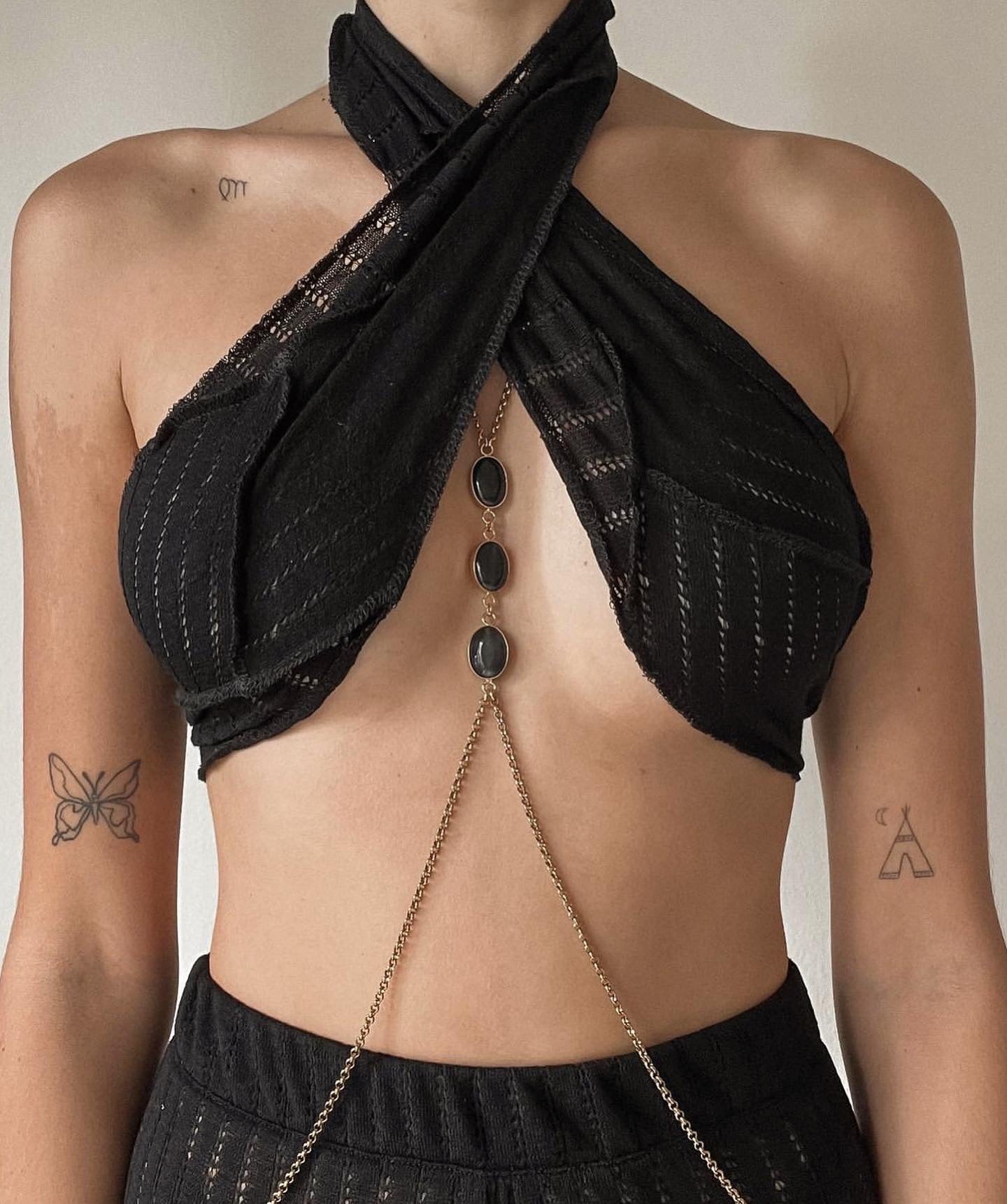 Bodychain trío piedras